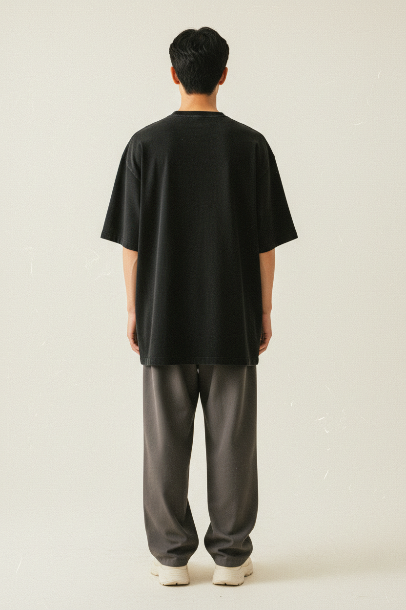 peplos. Washed Black — back