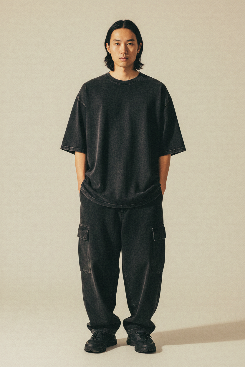 peplos. Washed Black — front