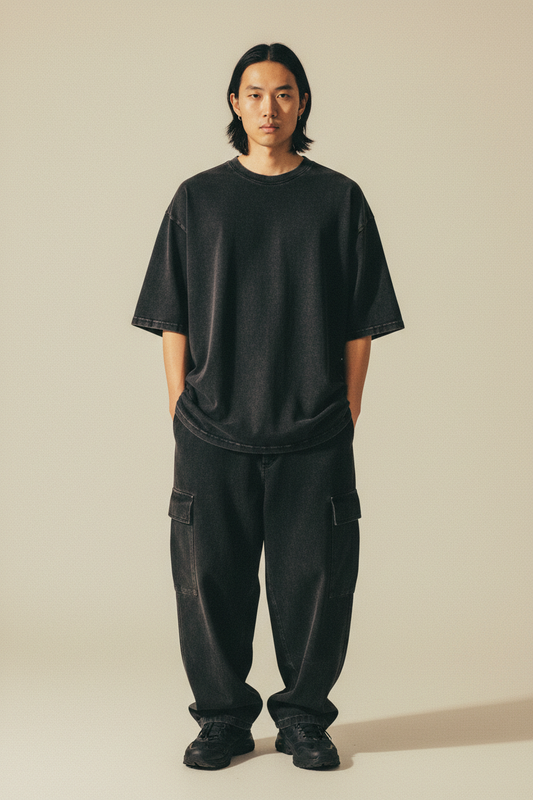 peplos. Washed Black — front